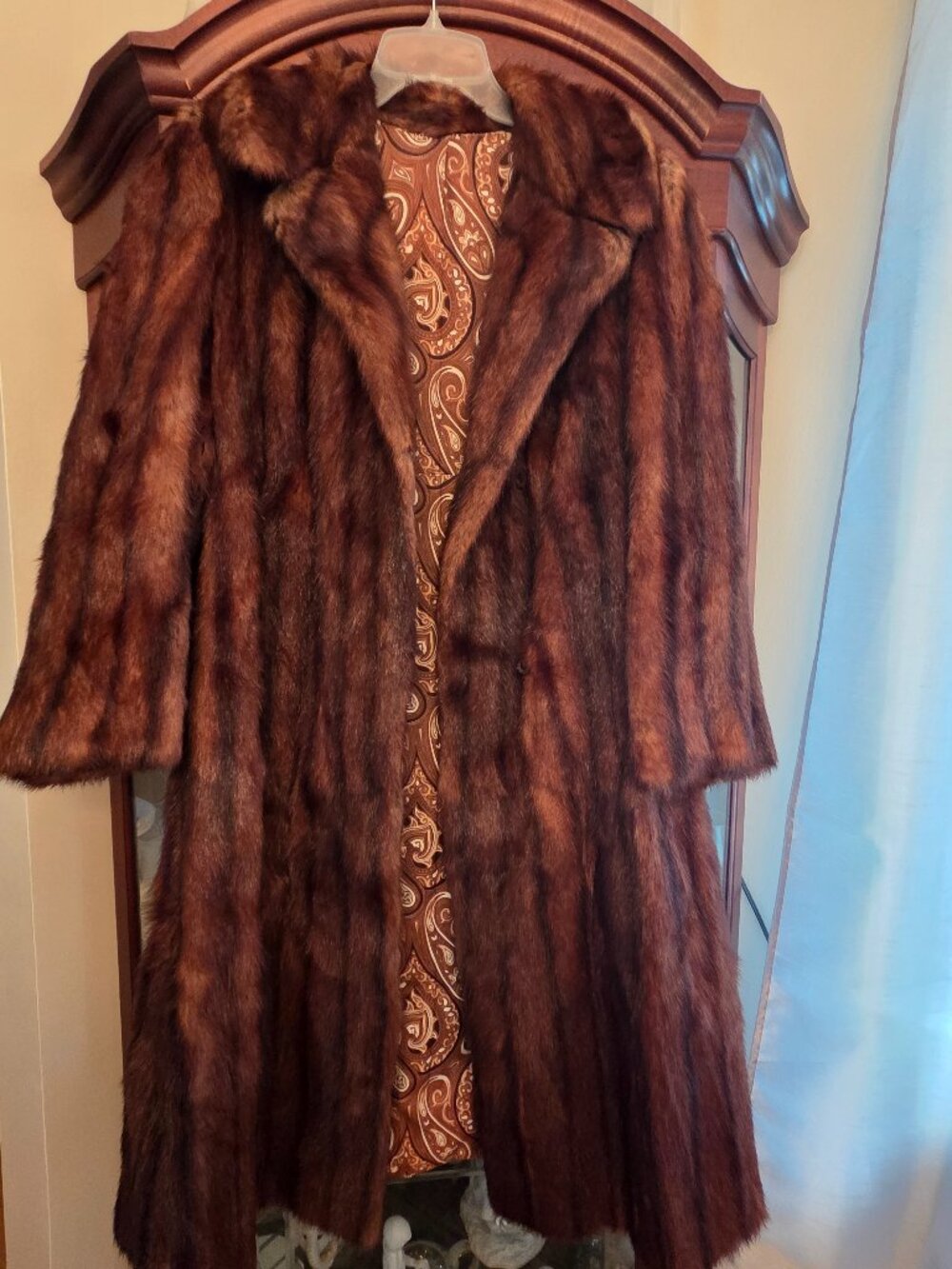 Vintage Rust Colored Mink Striped Coat